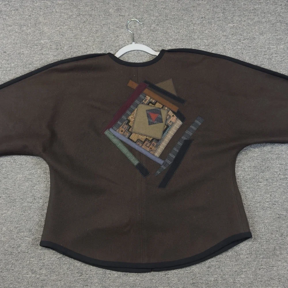 Beppa Vintage Women's 100% Wool 2 Button Jacket Blazer Brown Size Large‎